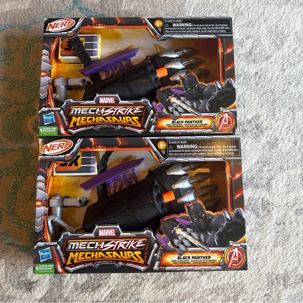 Nerf Marvel MechStrike MechSnaurs Black Panther Blaster - Black, Purple, Orange